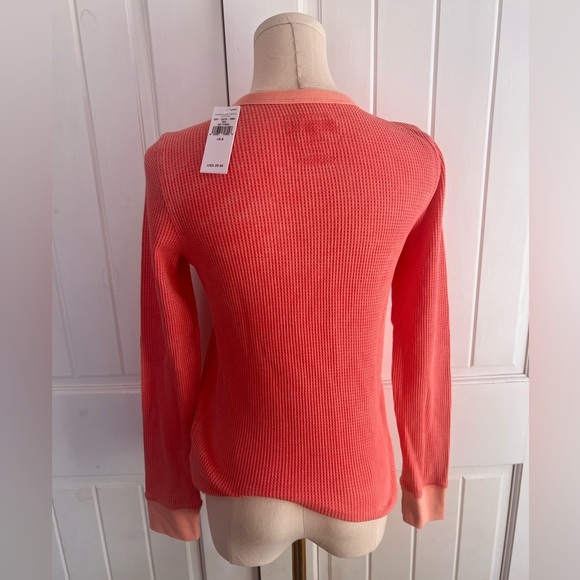 American Eagle Waffle Knit Thermal Long Sleeve Peach Size Small NWT - Picture 3 of 3